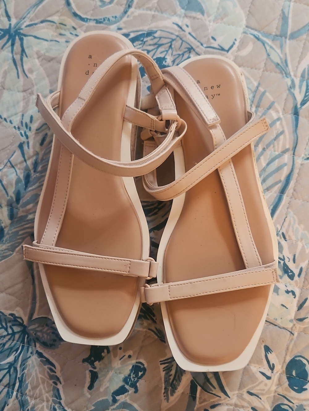 A New Day Women’s Nude Summer Strappy Sandals - Comfort